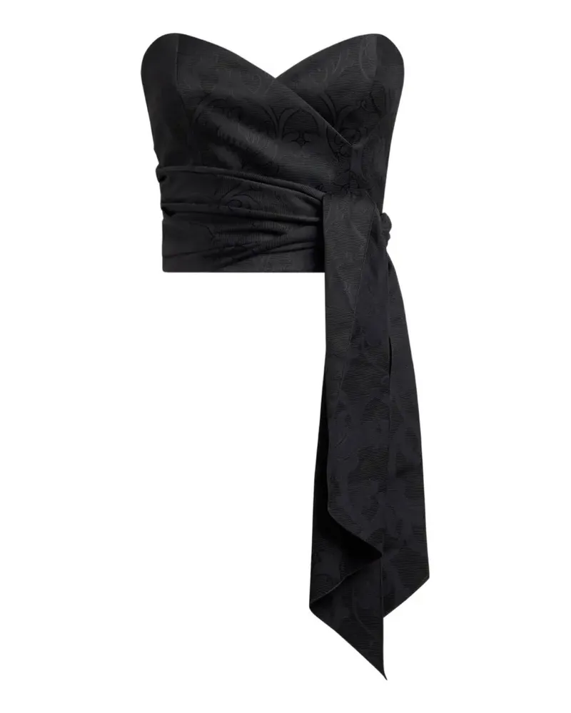 Etro Bustier-Top aus Baumwollgemisch mit Damast-Motiv - Schwarz Schwarz