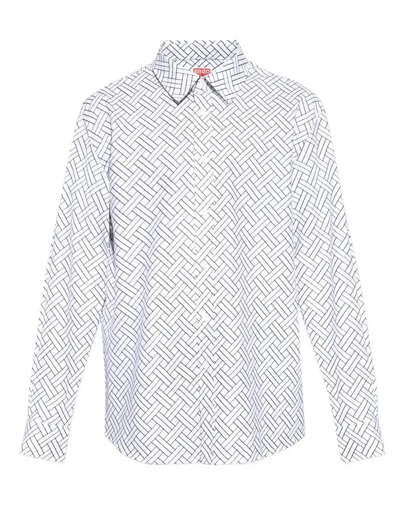 Kenzo Geometrisch gemustertes Hemd - Weiß Weiß
