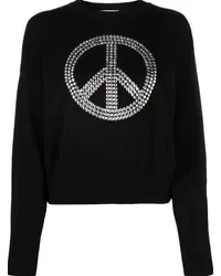 Moschino Pullover mit Friedenszeichen Schwarz