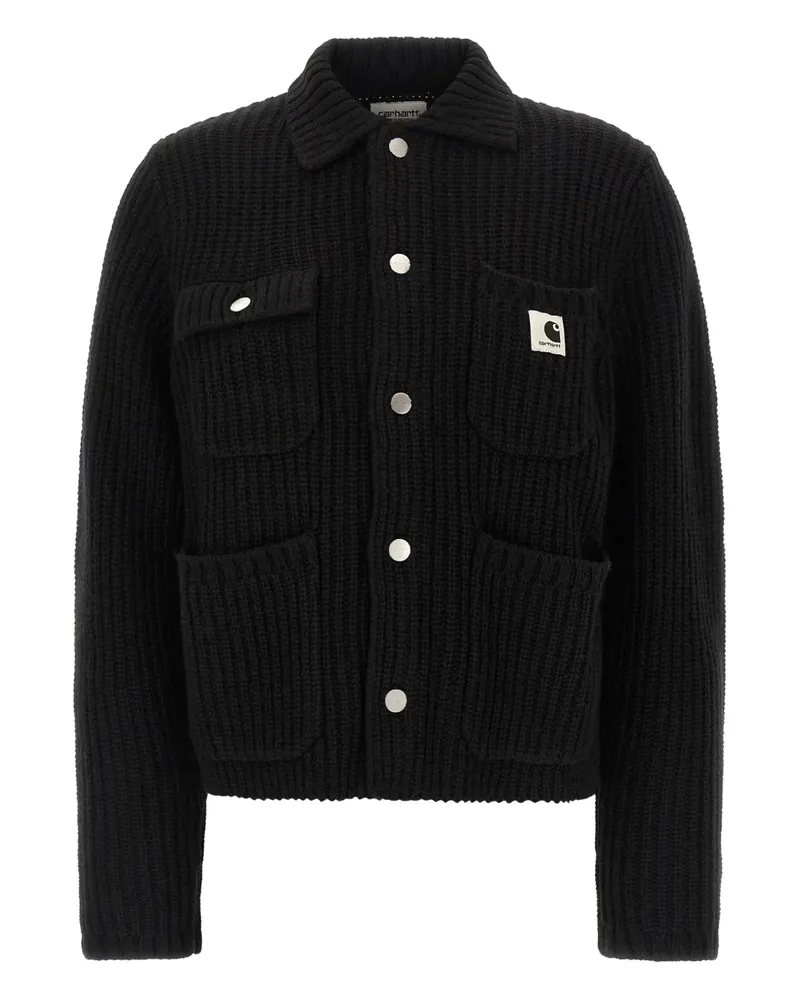 Carhartt WIP Gerippter Michigan Cardigan - Schwarz Schwarz