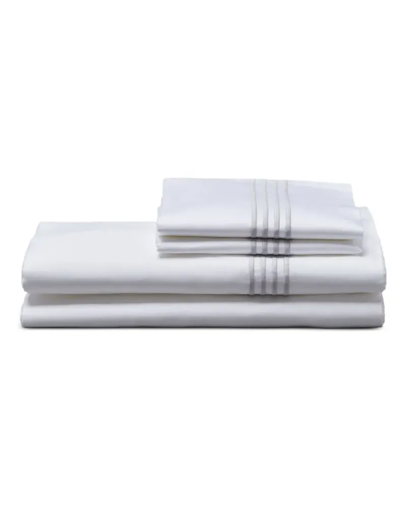 Thom Browne 4-Bar Laken-Set (240cm x 305cm) - Weiß Weiß