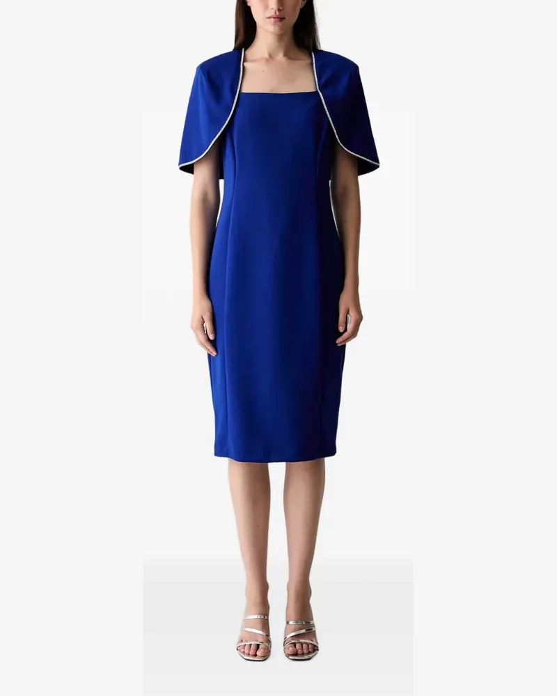 Joseph Ribkoff Midikleid mit Cape-Overlay - Blau Blau