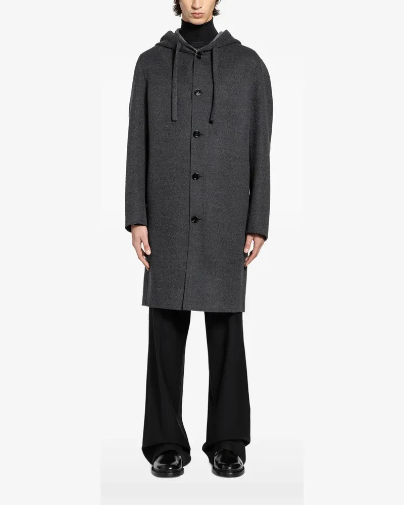 LARDINI hooded wool coat - Grau Grau