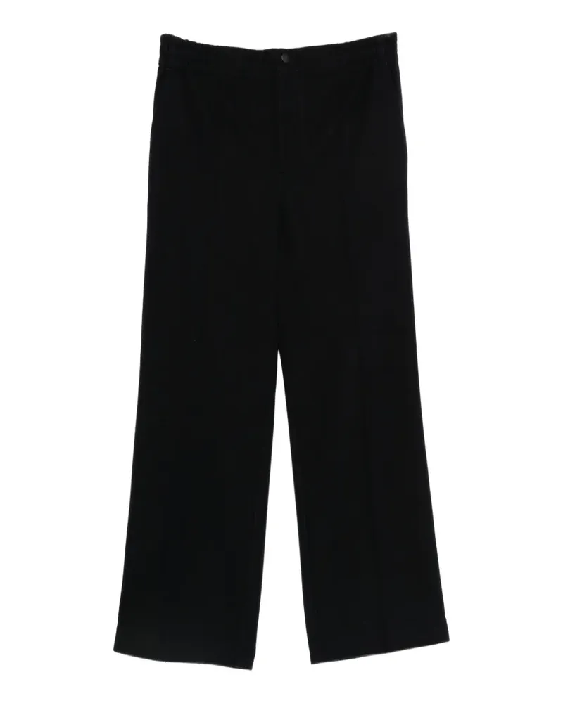 Moncler logo-patch straight-leg trousers - Blau Blau