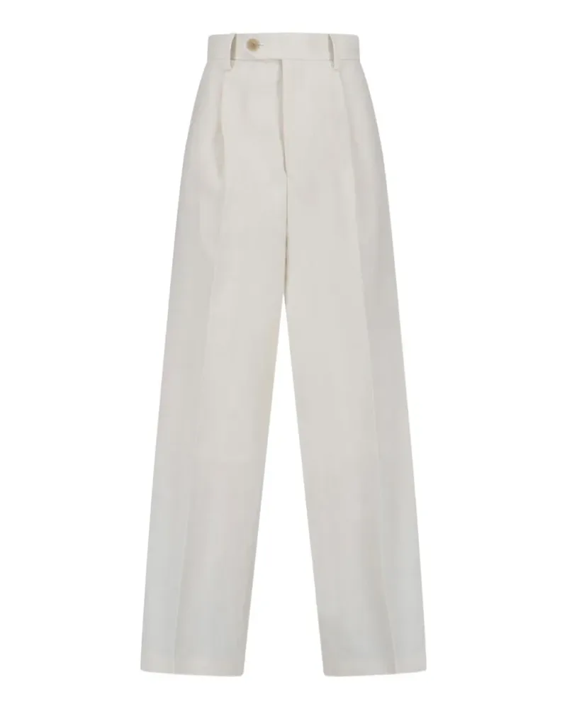 AURALEE Klassische Bundfaltenhose - Nude Nude