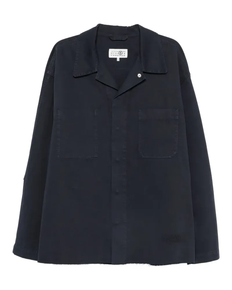 Maison Margiela Hemdjacke mit aufgesetzten Taschen und verdecktem Verschluss - Blau Blau