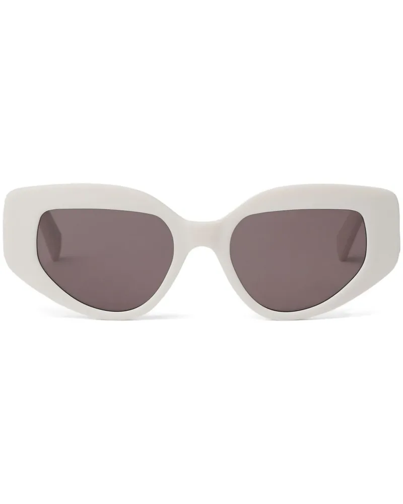 Karl Lagerfeld Cat-Eye-Sonnenbrille mit KL-Monogramm Weiß