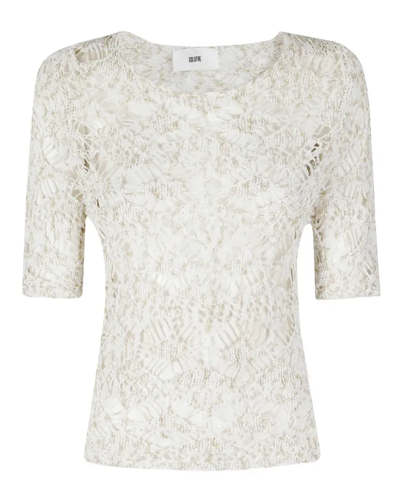 SOLOTRE Maglia Rete crochet-knit top - Nude Nude