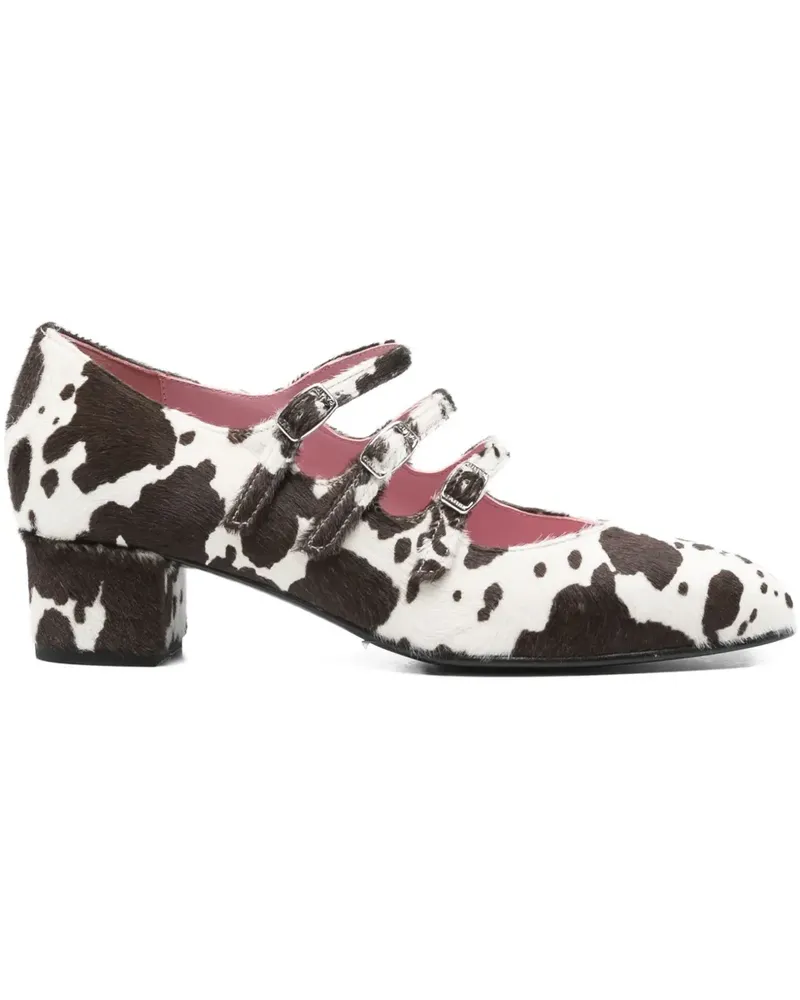 Carel Kina Pumps mit drei Riemen 40mm - Weiß Weiß