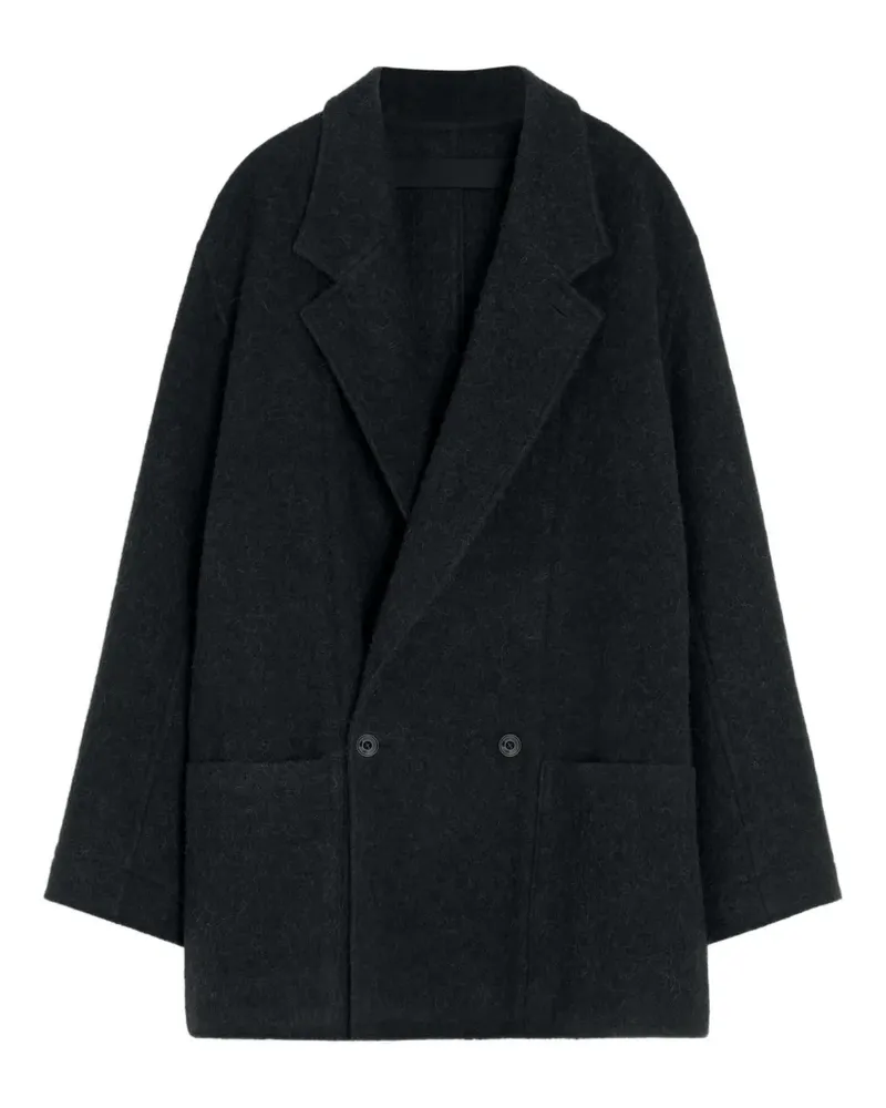 Christophe Lemaire Doppelreihiger Mantel - Schwarz Schwarz