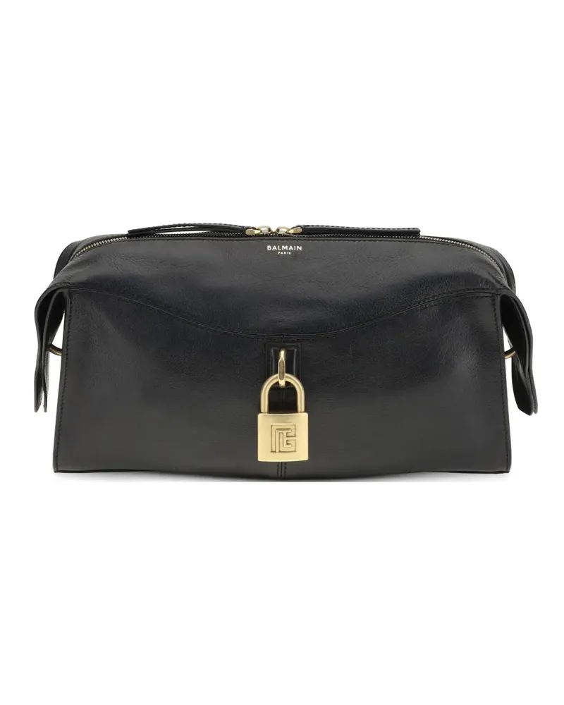 Balmain Clutch mit Schloss - Schwarz Schwarz