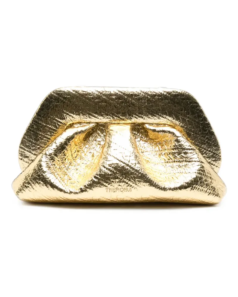 THEMOIRÈ Mittelgroße Bios Clutch aus Hanf in Metallic-Optik - Gold Gold