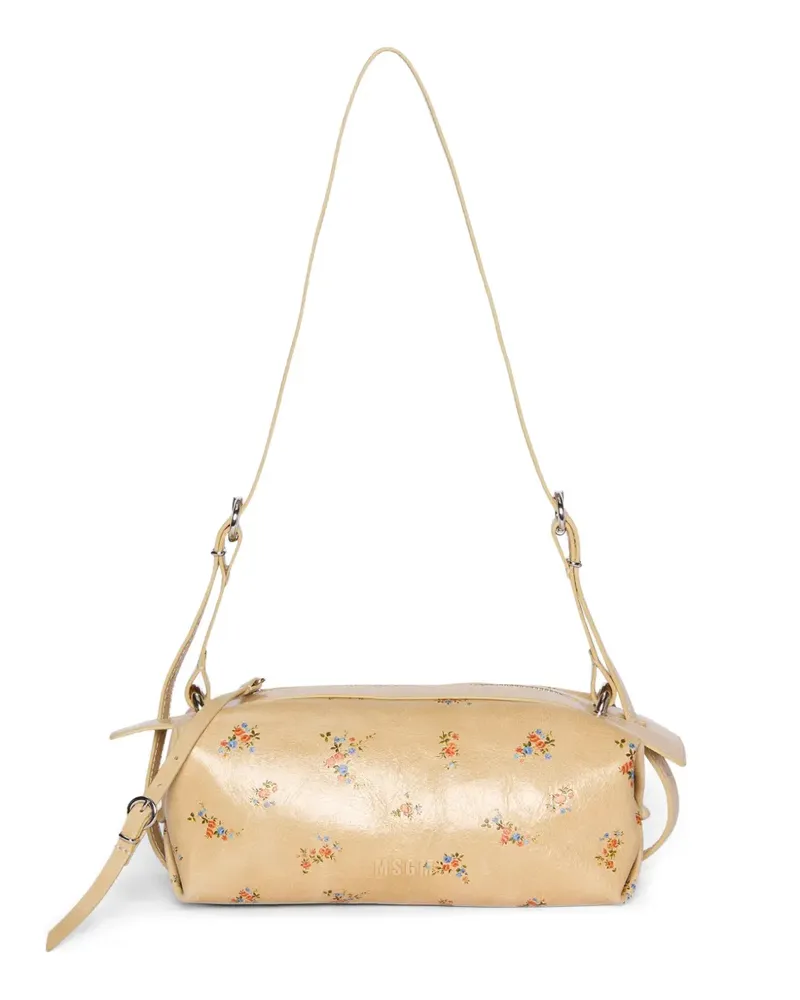 MSGM Geblümte Schultertasche - Nude Nude