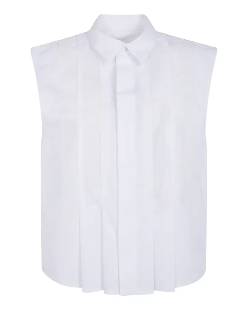 Sacai pleated sleeveless shirt - Weiß Weiß