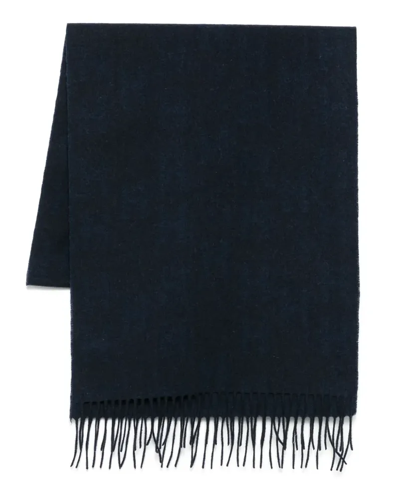 Hackett Schal mit Fransensaum - Blau Blau