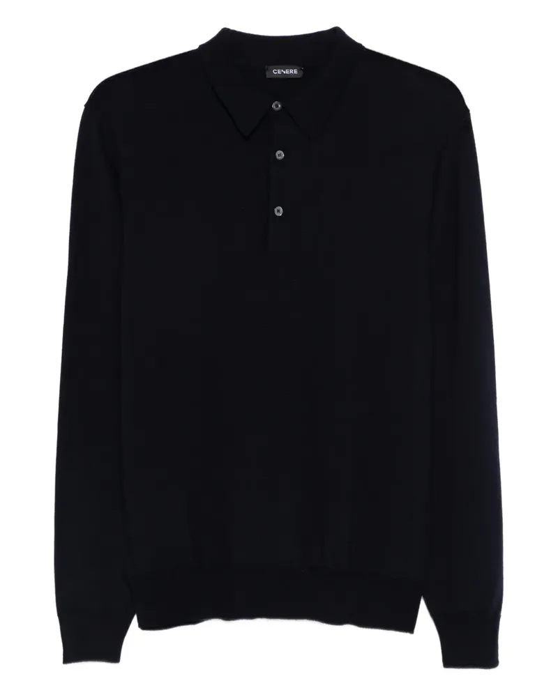 CENERE GB buttoned long-sleeve polo shirt - Blau Blau