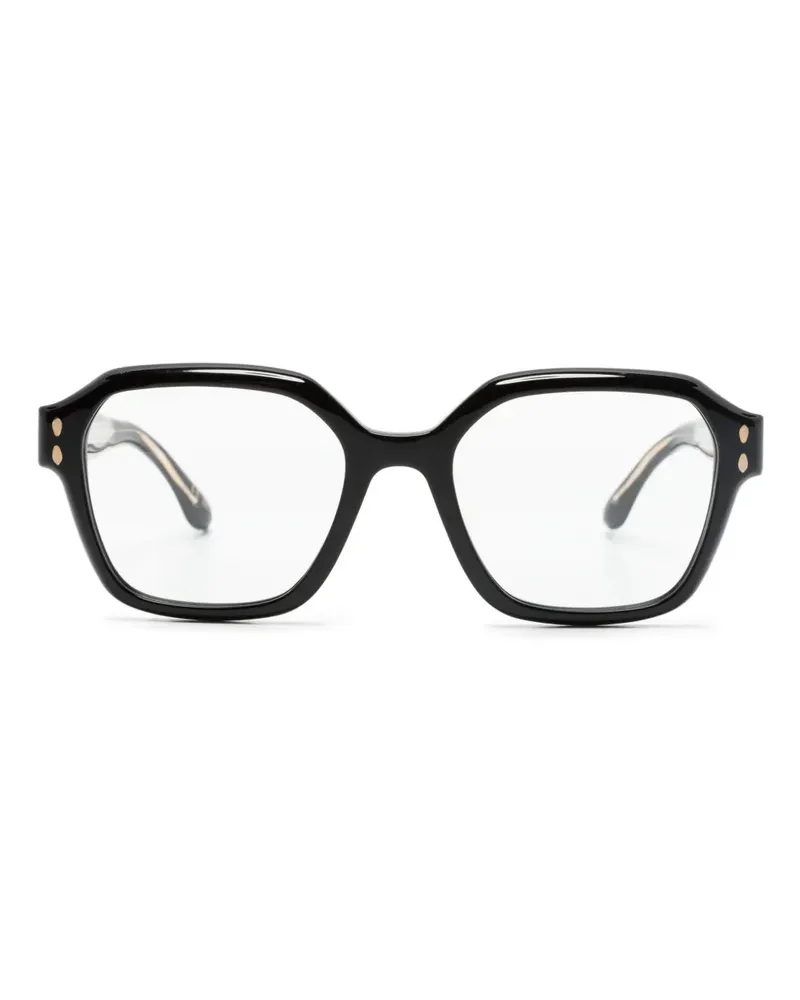 Isabel Marant Eckige Brille mit Logo-Gravur - Schwarz Schwarz