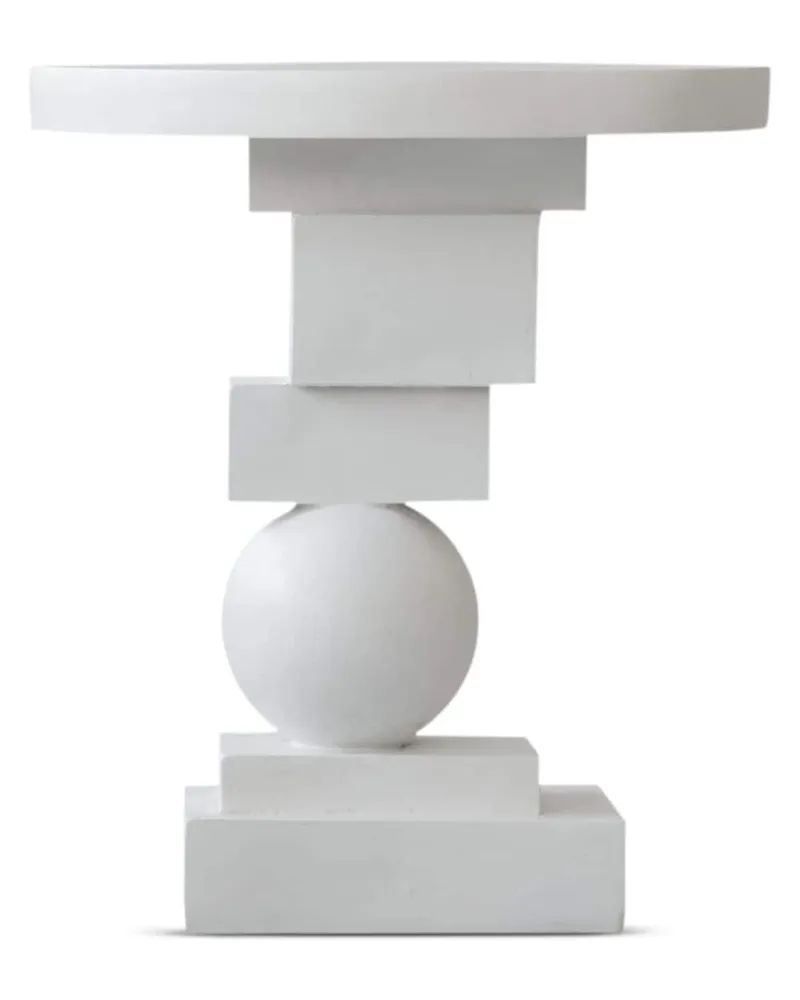 101 Copenhagen Geometrischer Artist Beistelltisch (50cm x 44cm) - Weiß Weiß