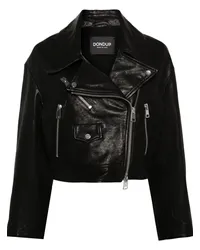 Dondup Cropped-Bikerjacke aus Leder Schwarz