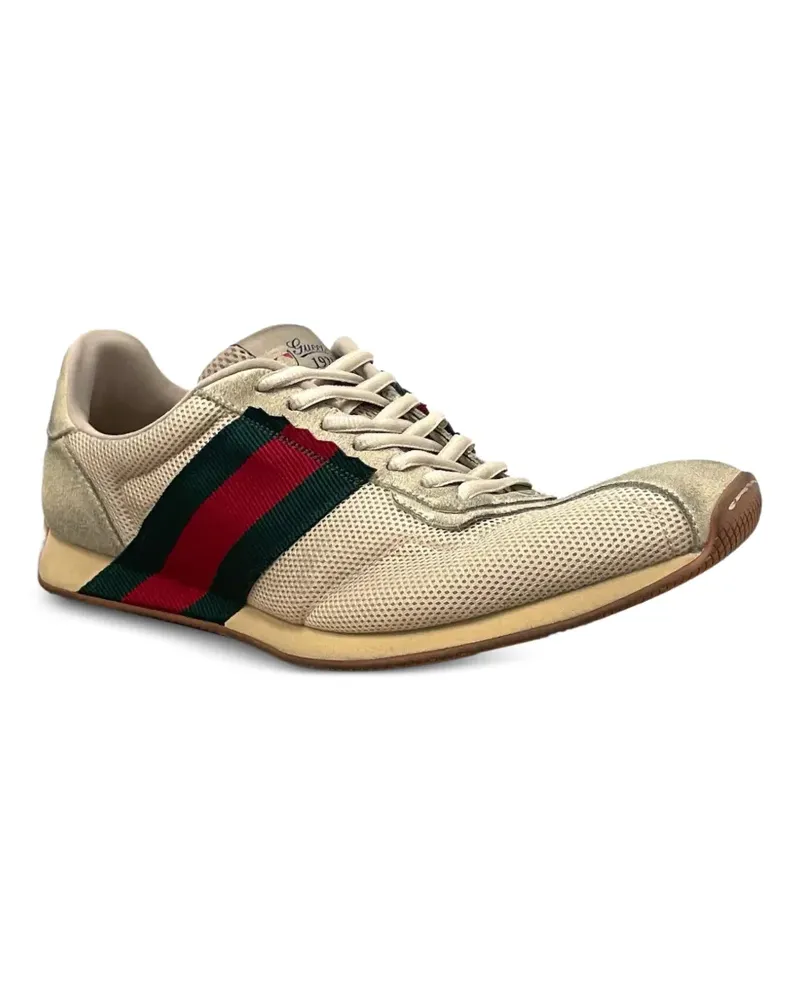 Gucci Tempo Sneakers mit Webstreifen - Nude Nude