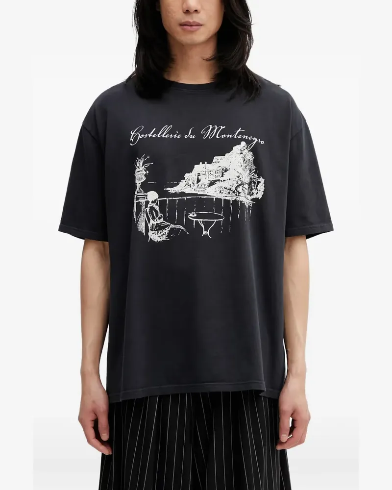 RHUDE graphic-print T-shirt - Schwarz Schwarz