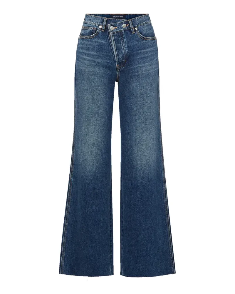Veronica Beard Taylor crossover-waistband wide-leg jeans - Blau Blau