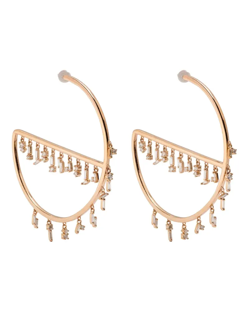 Suzanne Kalan 18K yellow gold diamond hoop earrings Gold