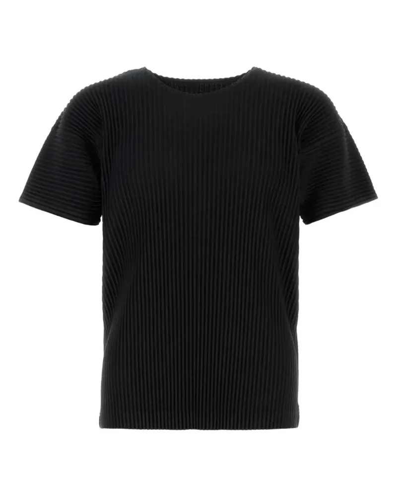Issey Miyake T-Shirt mit Falten - Schwarz Schwarz