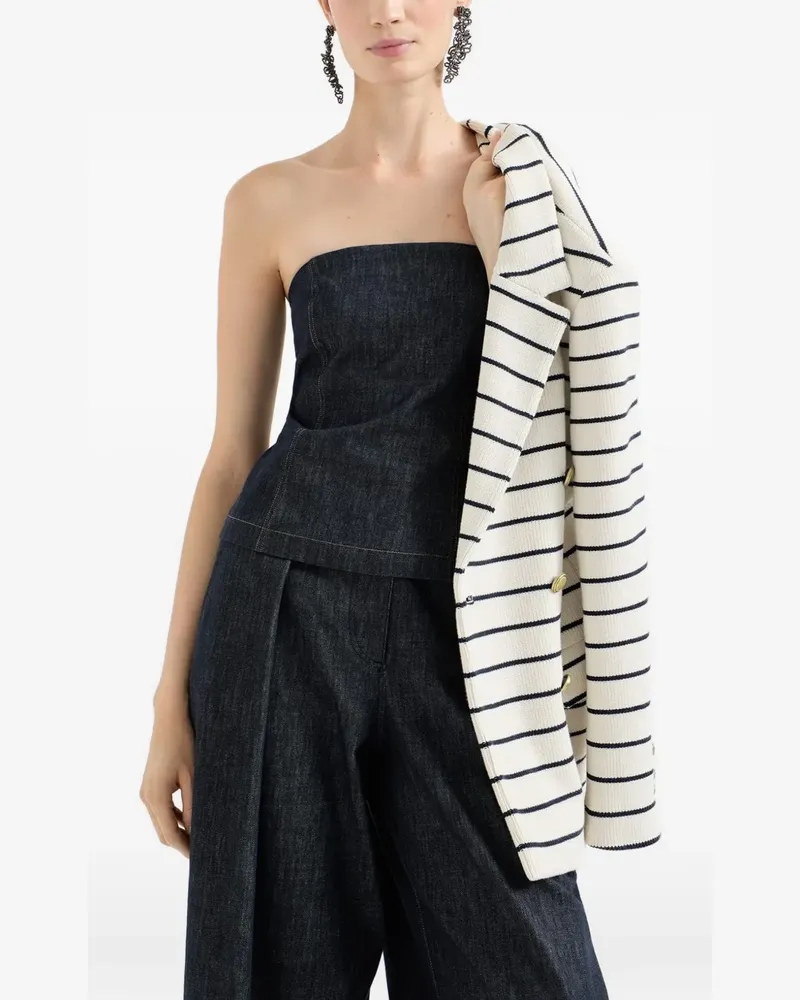 Brunello Cucinelli Bandeau-Top in Jeansoptik - Blau Blau