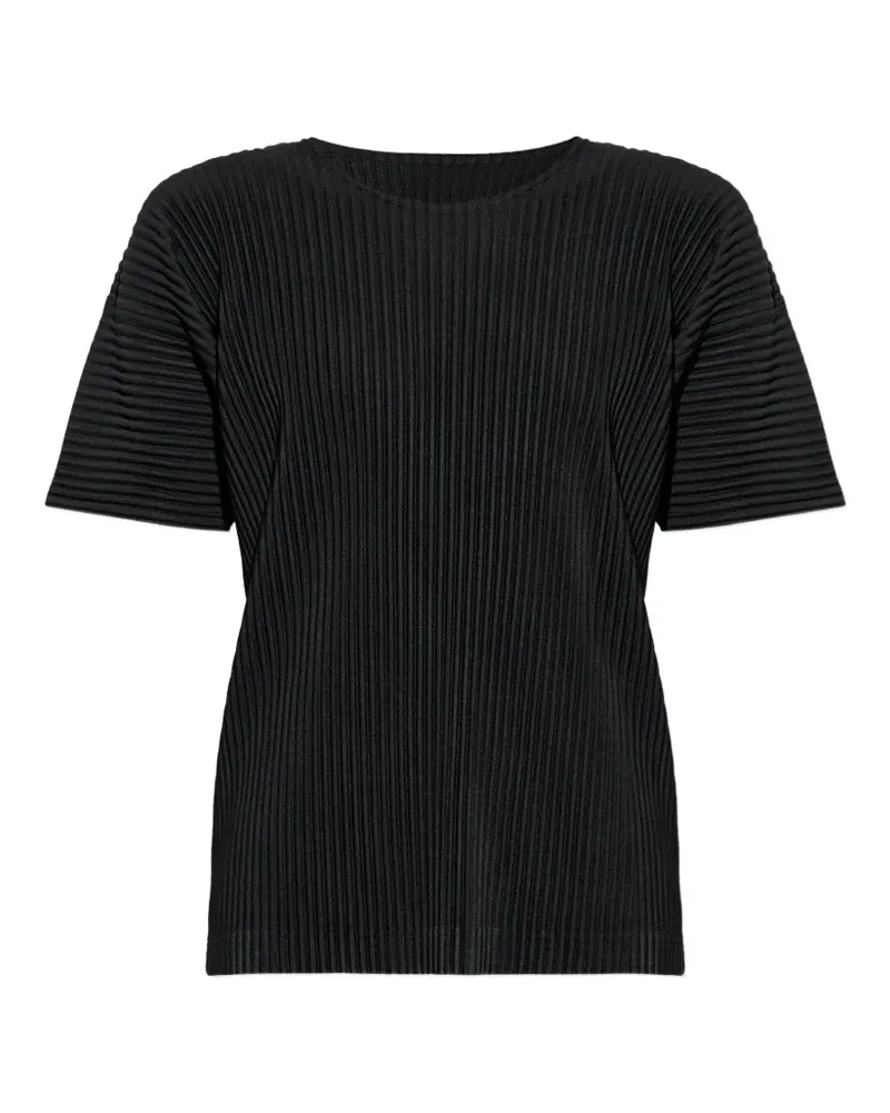 Issey Miyake pleated T-shirt - Schwarz Schwarz