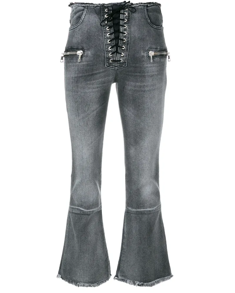 Unravel Cropped-Jeans mit Schnürung - Grau Grau