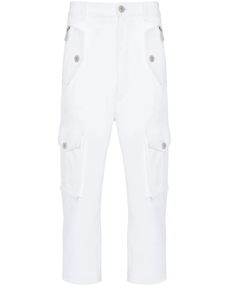 Balmain Cropped-Hose mit aufgesetzten Taschen - Weiß Weiß