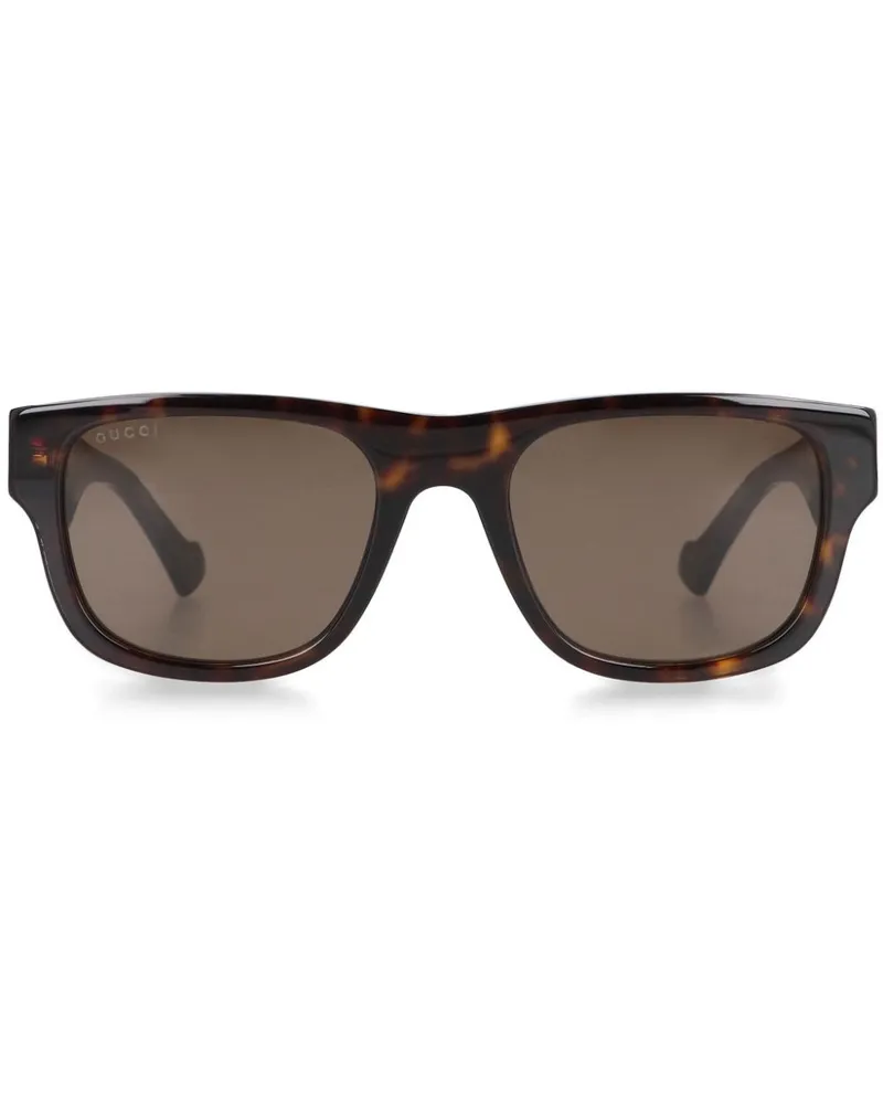 Gucci Sonnenbrille mit eckigem Gestell - Braun Braun