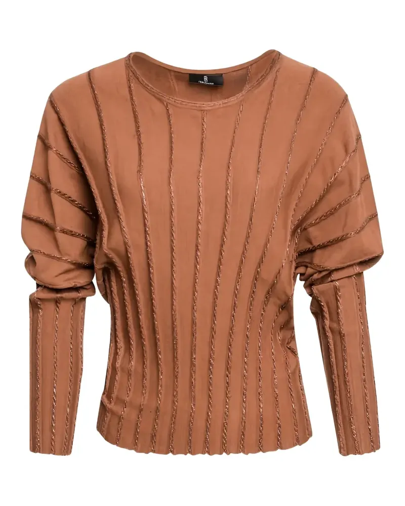 Fracomina Gerippter Pullover mit Metallic-Garn - Braun Braun