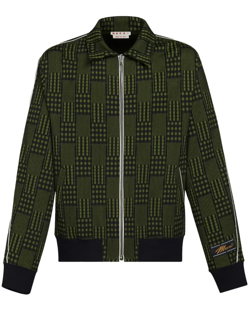 Marni Karierte Jacke mit Reißverschluss - Grün Grün