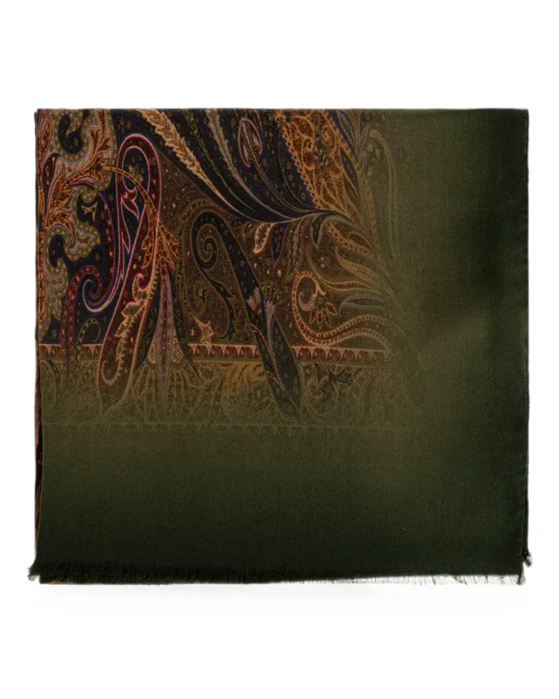 Etro paisley-print fringed scarf - Grün Grün