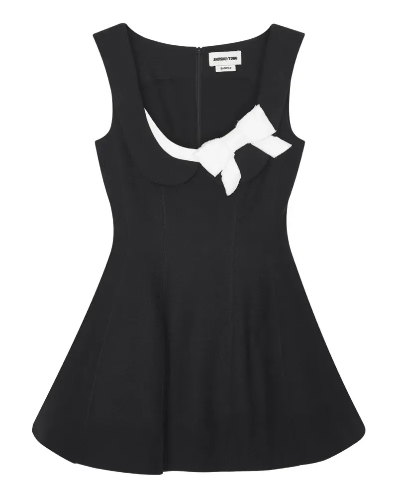 SHUSHU/TONG bow-embellishment midi dress - Schwarz Schwarz