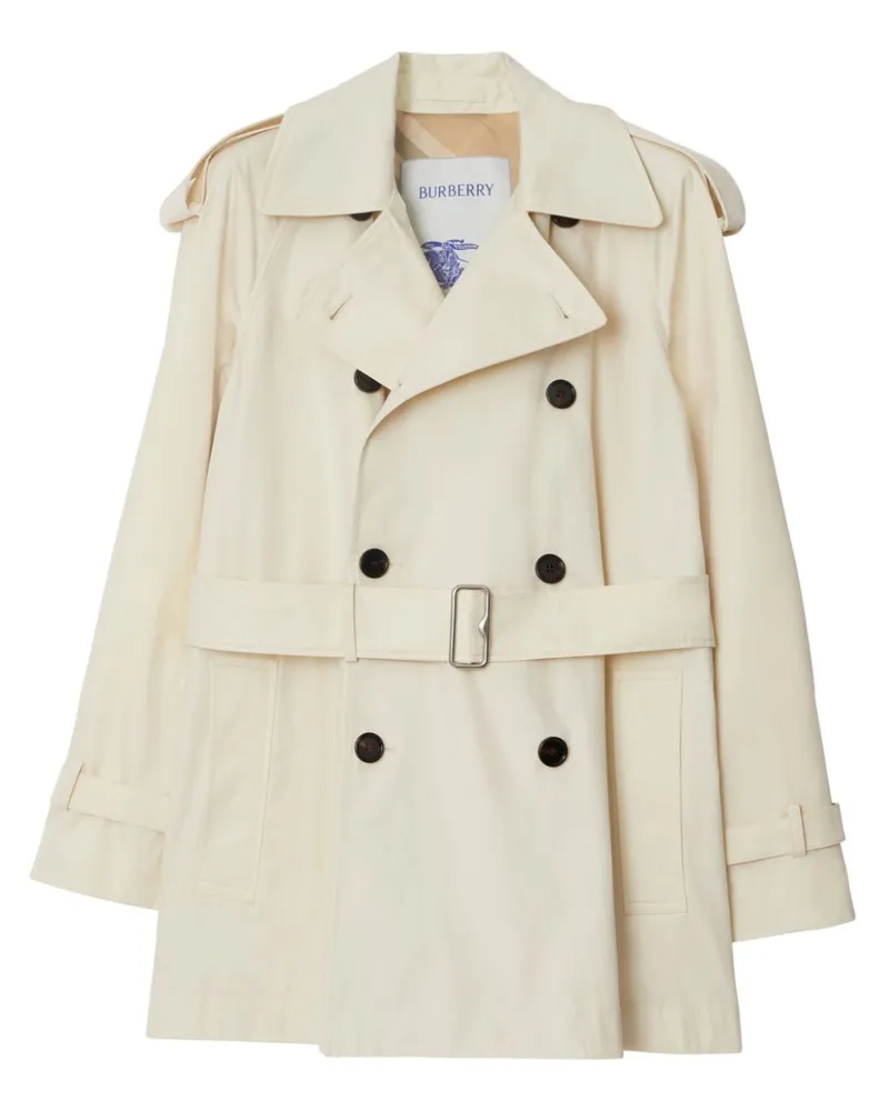 Burberry Kurzer Trenchcoat mit Gürtel - Nude Nude