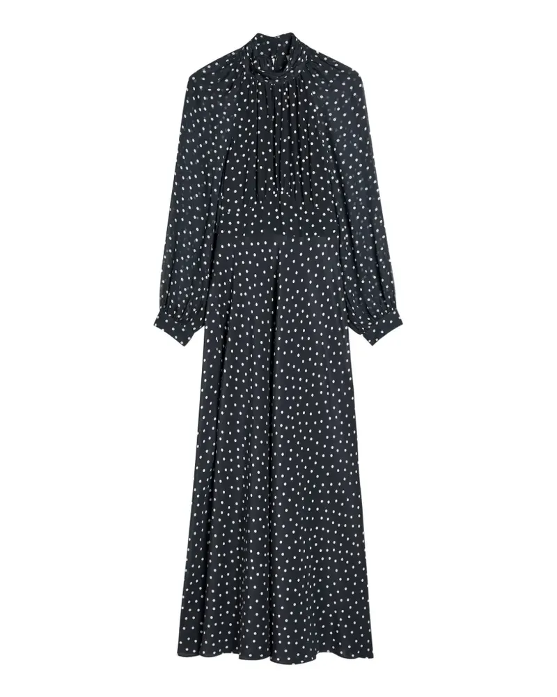 RIXO polka-dot high-neck maxi dress - Schwarz Schwarz