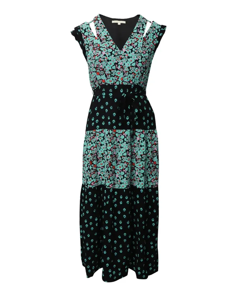Maje floral cut-out maxi dress - Schwarz Schwarz