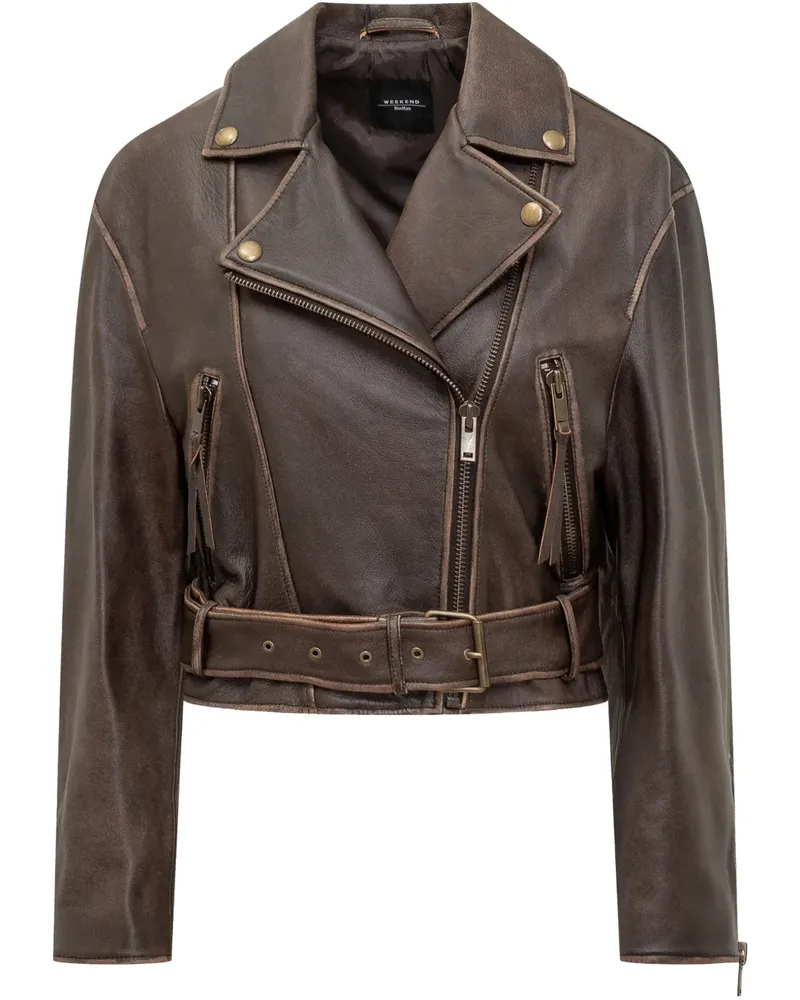 Max Mara Saletta Bikerjacke - Braun Braun