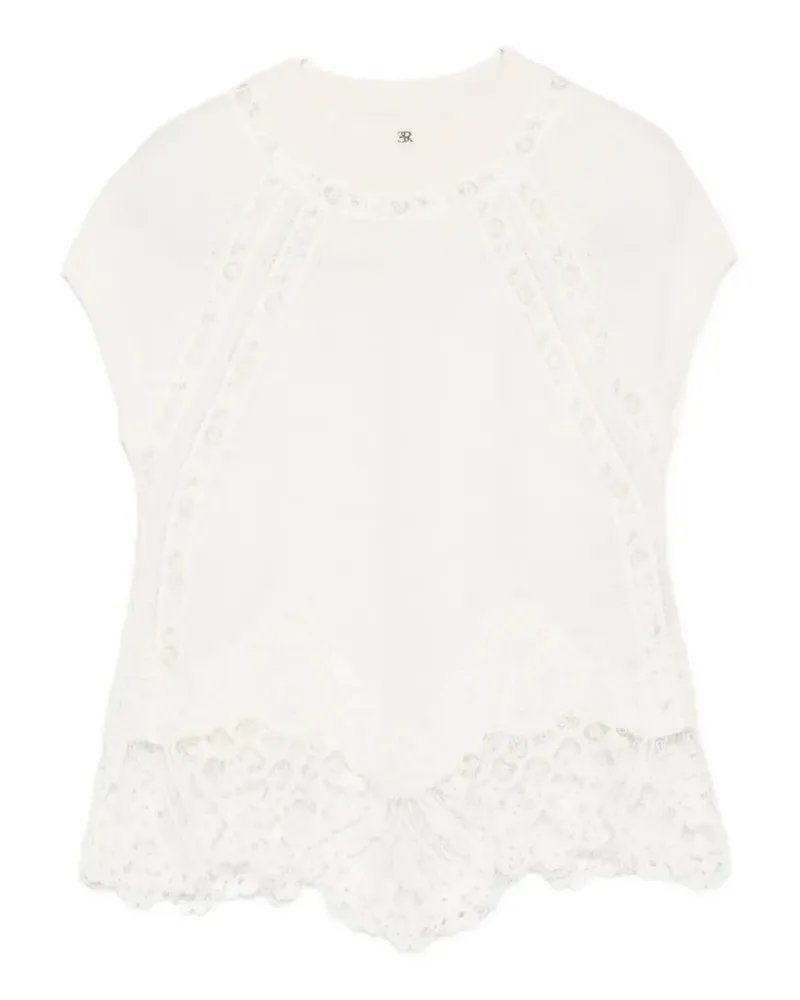 Ermanno Scervino lace-trim knitted top - Weiß Weiß