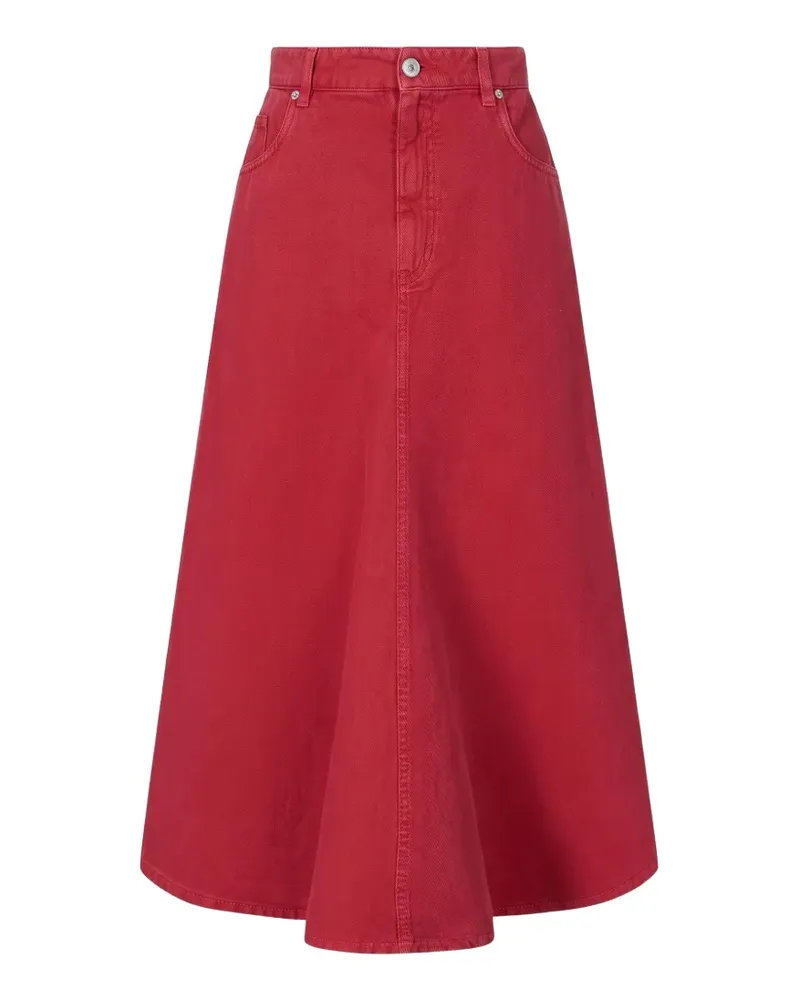 Brunello Cucinelli Ausgestellter High-Waist-Midirock - Rot Rot