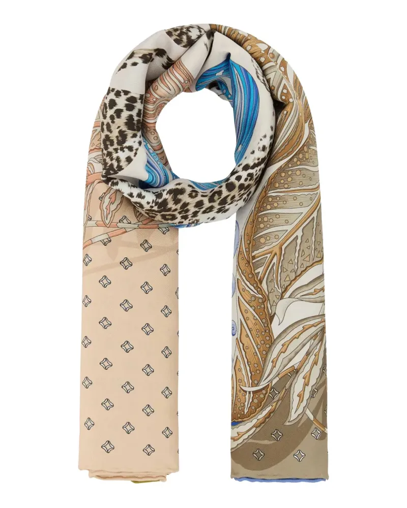 Ferragamo Seidenschal mit Leoparden-Print - Nude Nude