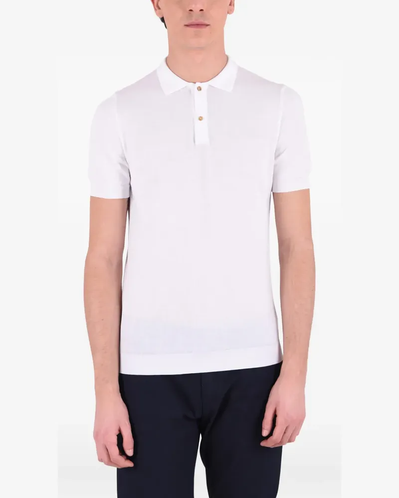 Original Vintage Style Poloshirt mit kurzen Ärmeln - Weiß Weiß