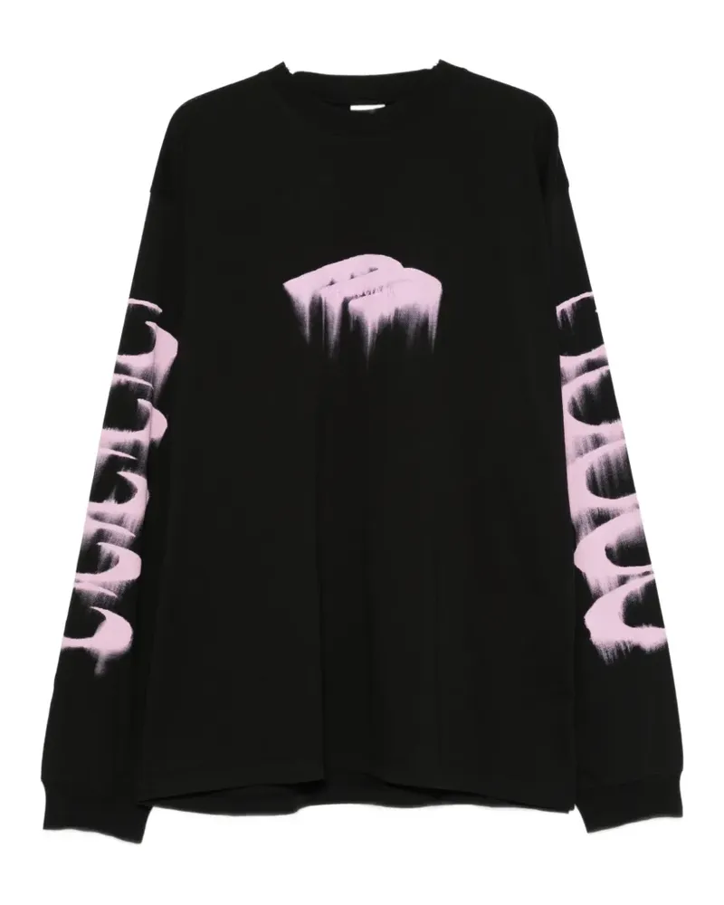 Balenciaga graphic-print long-sleeve T-shirt - Schwarz Schwarz