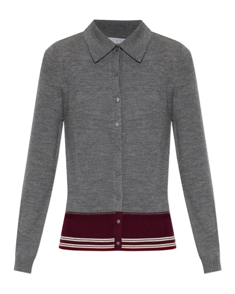 IRO Miel striped-trim button-down shirt - Grau Grau