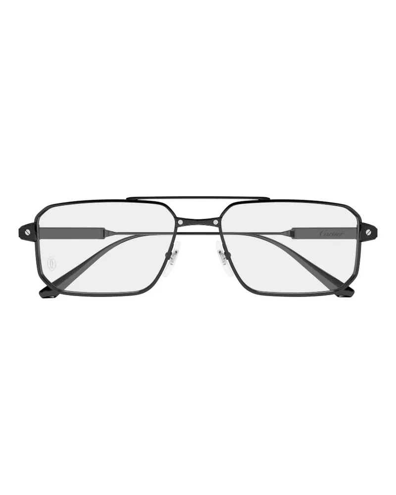 Cartier Brille mit geometrischem Gestell - Schwarz Schwarz