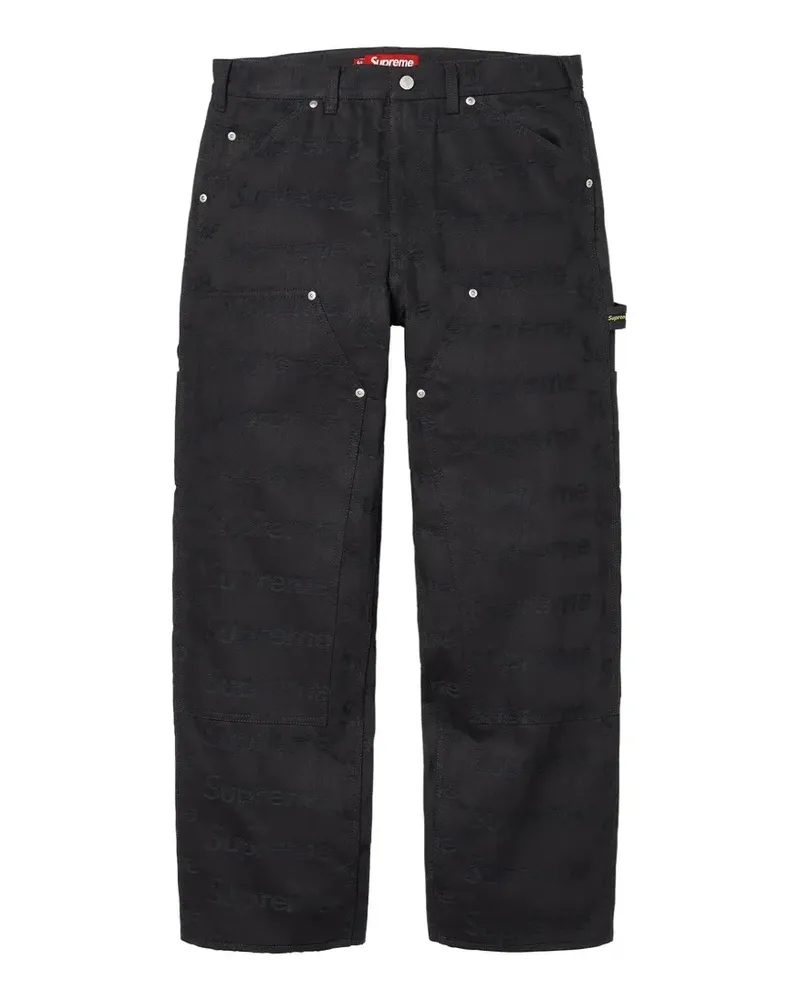Supreme Being logo-jacquard double-knee jeans - Schwarz Schwarz