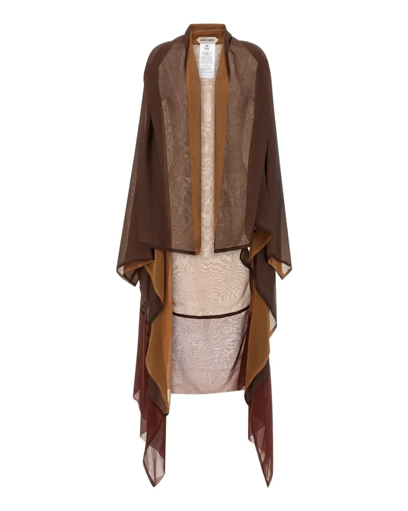 Alberta Ferretti shawl-collar chiffon cardigan - Braun Braun
